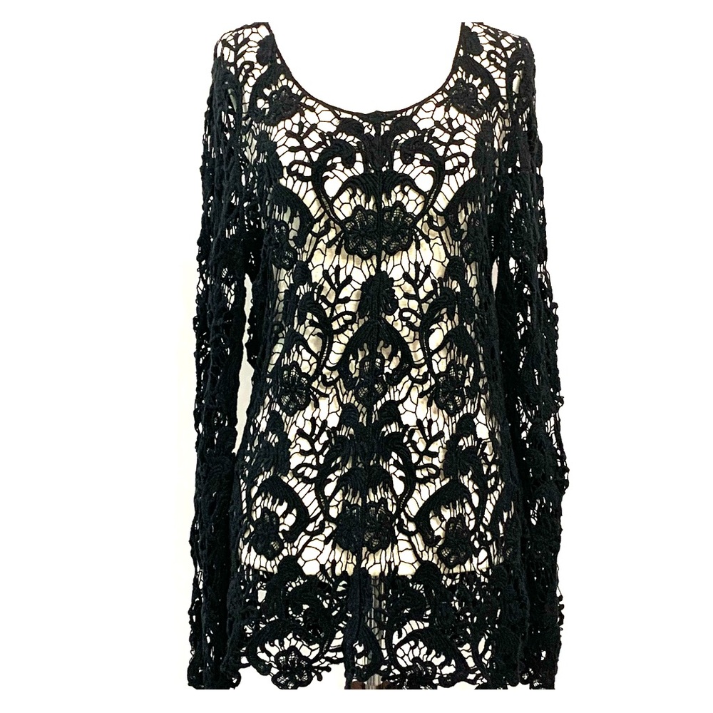 Black Cotton Lace Top